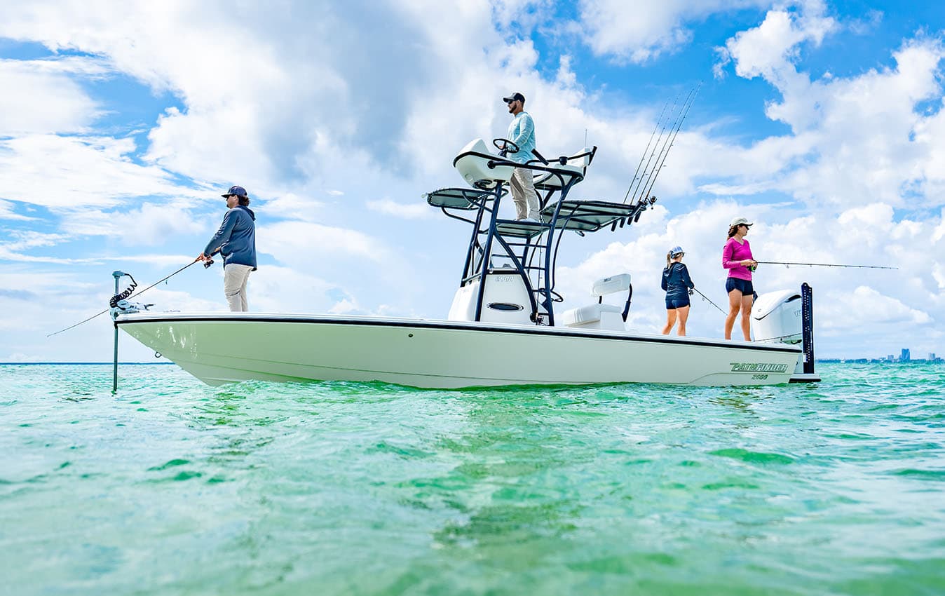 Fishing from a Pathfinder 2600 TRS Bay Boat.