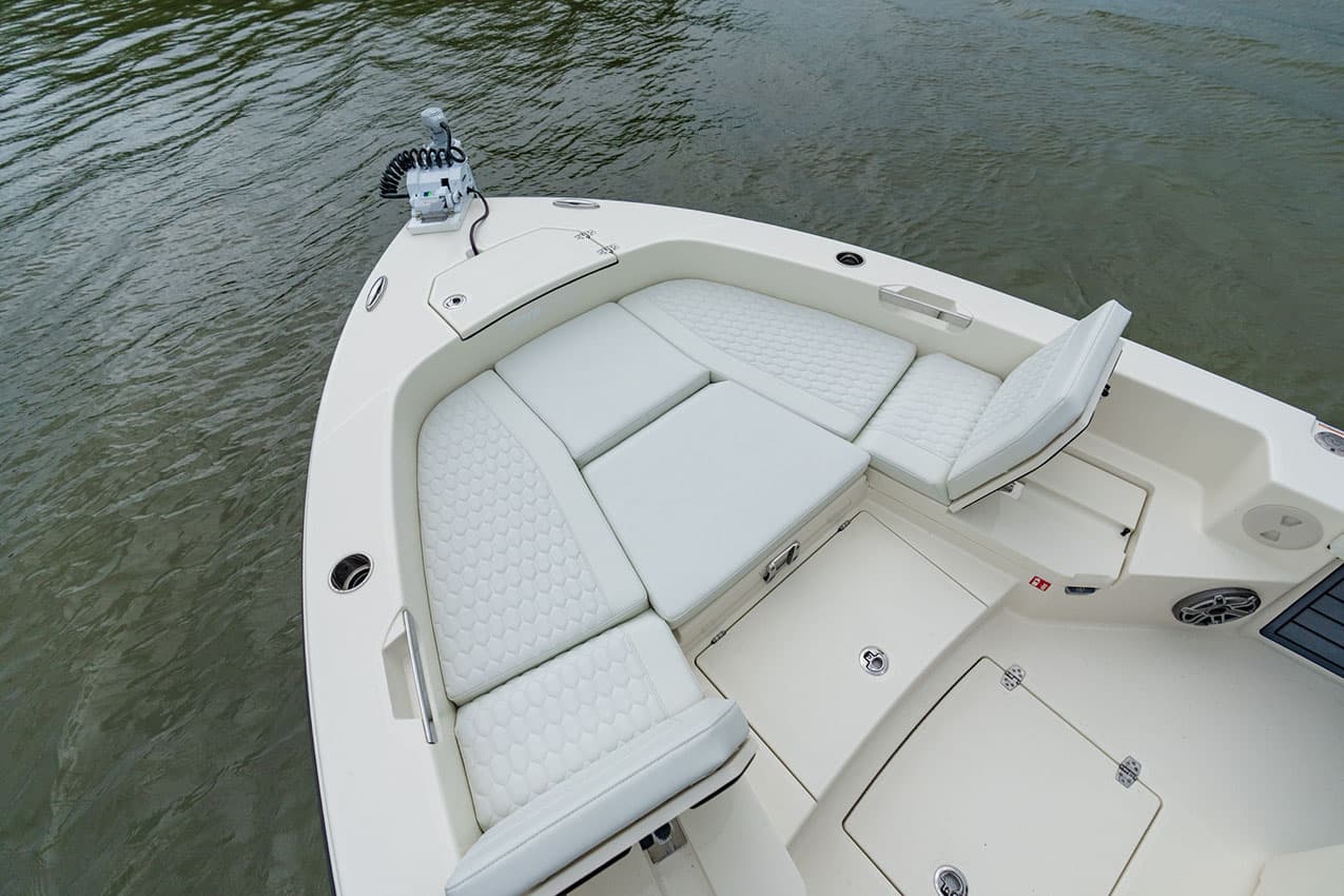 Flip-up Bow Seating on Pathfinder 2600 TRS.
