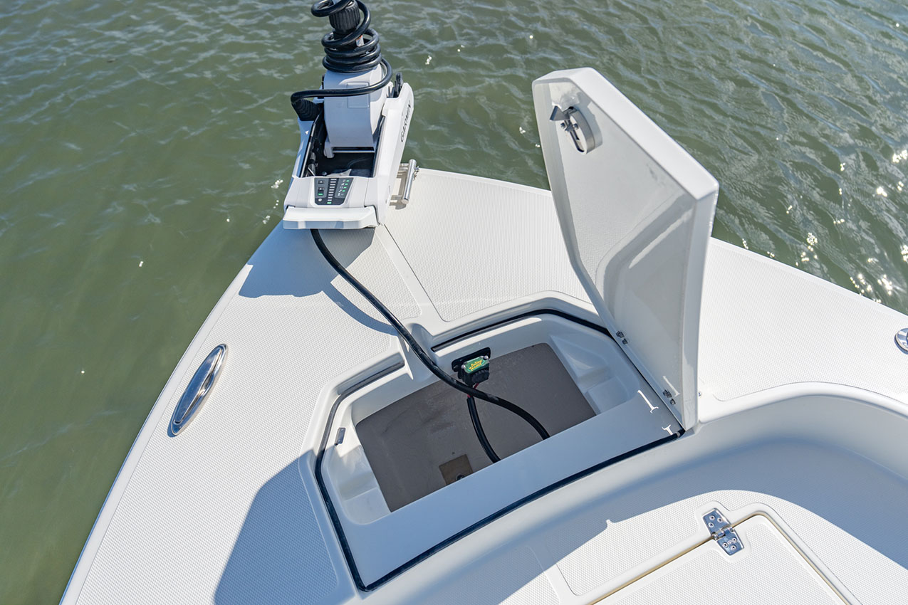 Anchor locker of Pathfinder 2800 Hybrid.