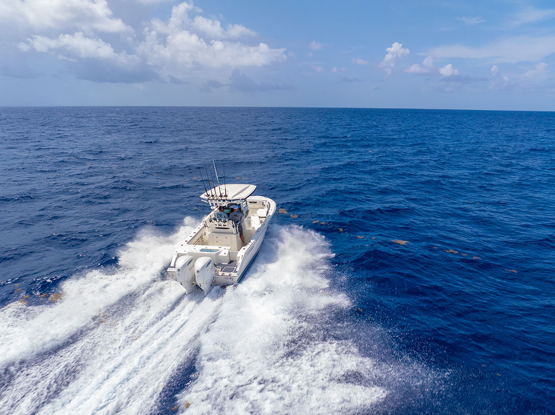 Cobia Boats 245 center console 24-foot fishing boat.