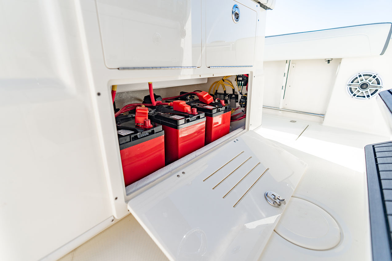 Cobia 245 CC Helm Seat Battery Storage
