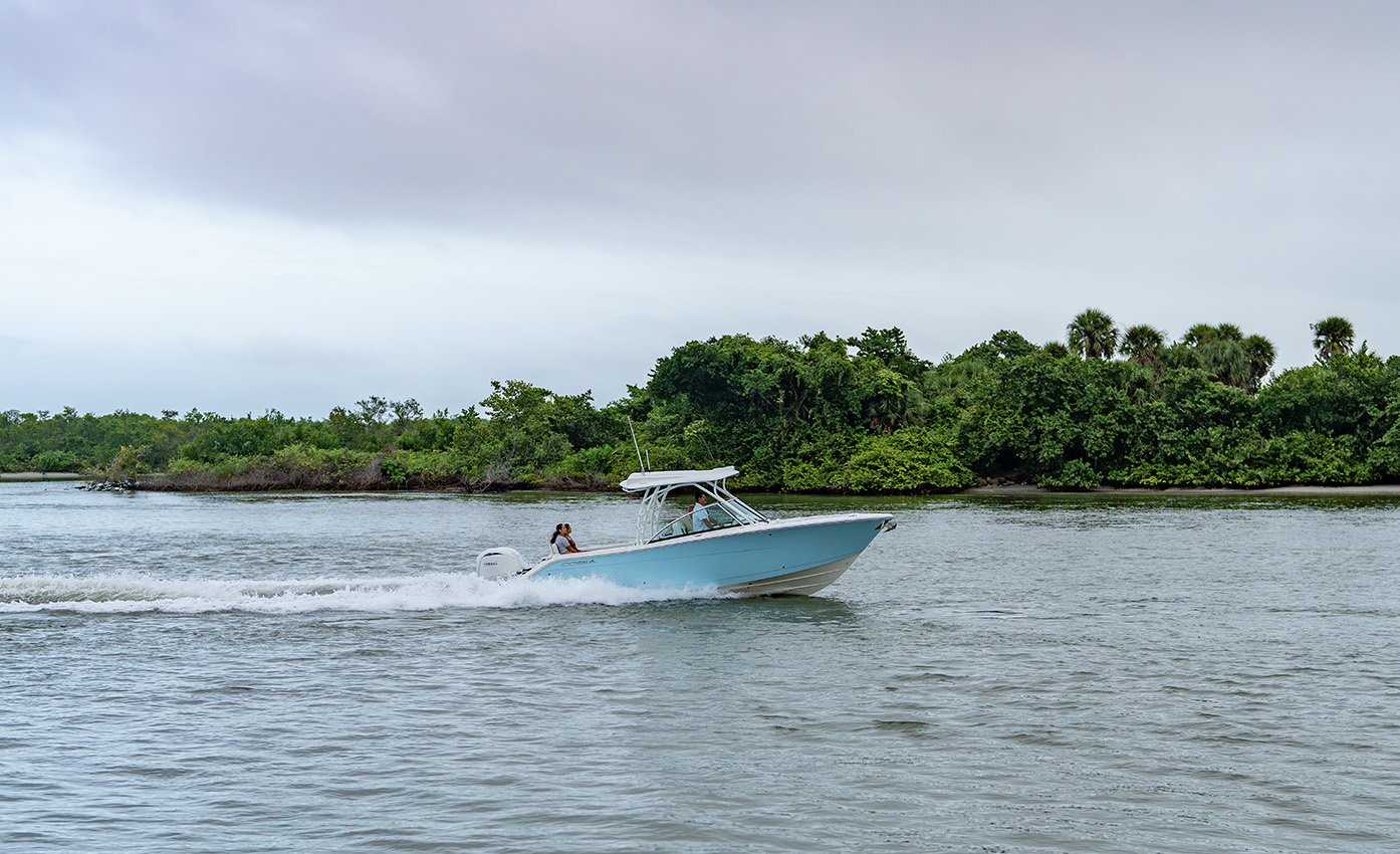 Discover the Cobia 280 Dual Console, built for family adventures with a smooth ride, ample space, and thoughtful comforts.