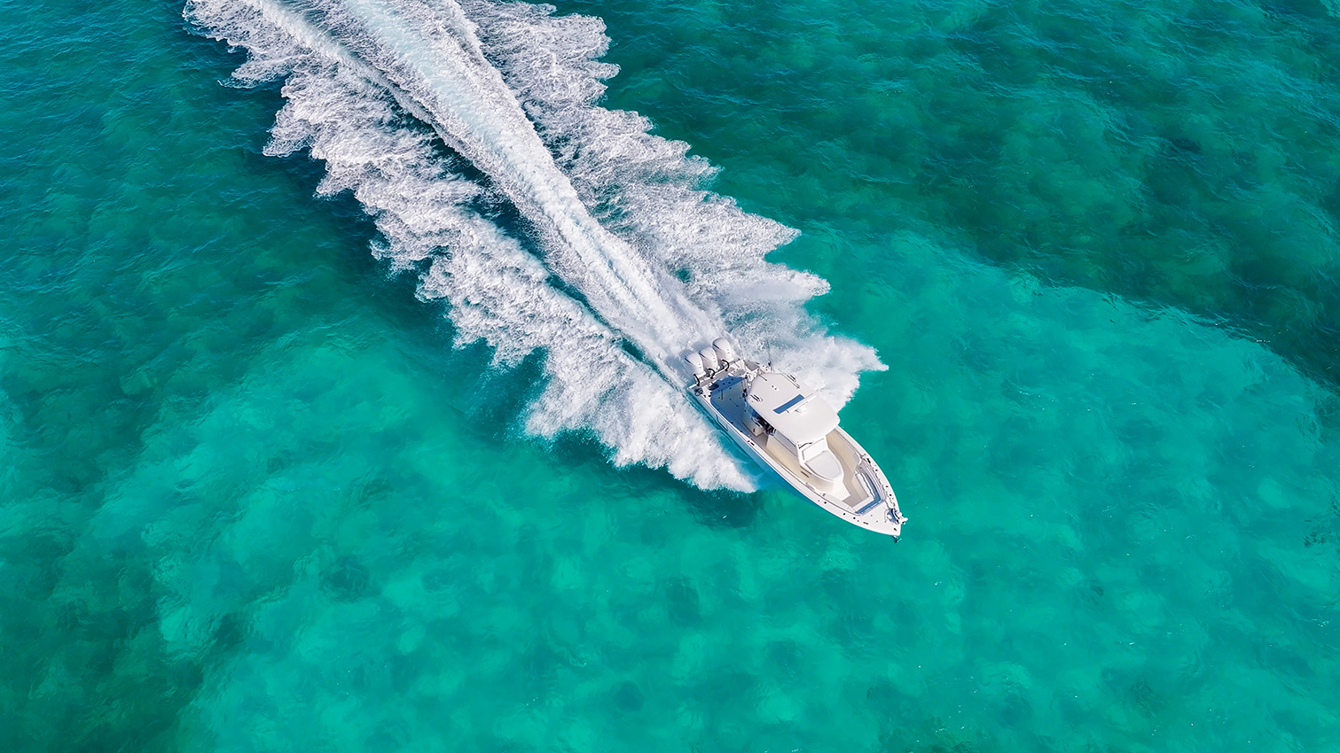 Cobia 350 CC Running from above.