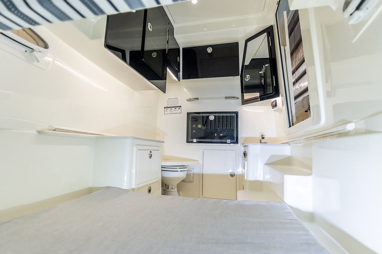 Cobia 350 CC Cabin with Head & Sink.